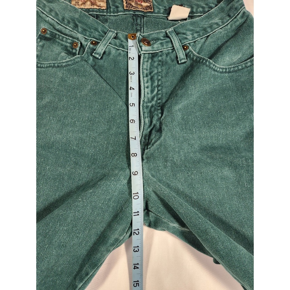Vintage Express Made in USA Womens Hunter Green Straight Jeans Size 9/10 - Picture 4 of 9